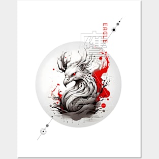 Eagle AI east japan china ink design Posters and Art